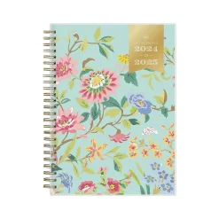Academic Planners|Blue Sky 2024-2025 Day Designer Climbing Floral Mint 5.88" x 8.63" Academic Weekly & Monthly Planner, Plastic Cover