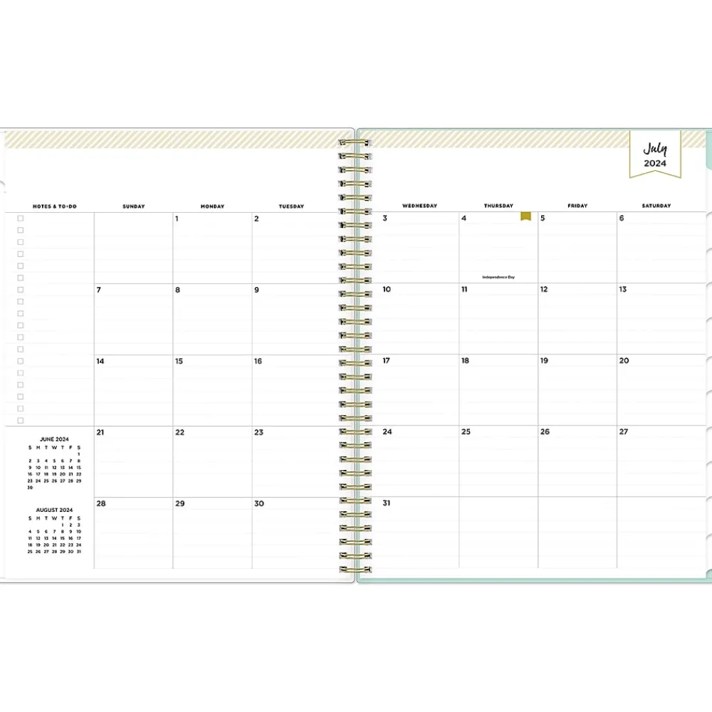Academic Planners|Blue Sky 2024-2025 Day Designer Flower Field Mint 8.5" x 11" Weekly & Monthly Planner, Plastic Cover, Multicolor (144877)
