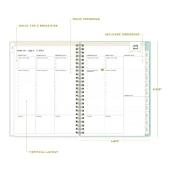 Academic Planners|Blue Sky 2024-2025 Day Designer Flower Field Mint 5.88