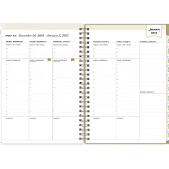 2025 Planners|Blue Sky 2025 Day Designer Gold Spotty 5.88" x 8.63" Weekly & Monthly Planner, Plastic Cover, White/Gold (148133)