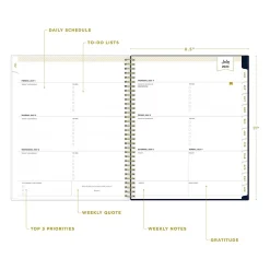 Academic Planners|Blue Sky 2024-2025 Day Designer Peyton Navy 8.5