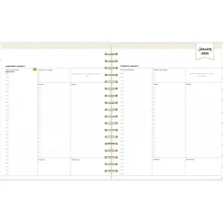 2025 Planners|Blue Sky 2025 Day Designer Rugby Stripe 8" x 10" Daily & Monthly Planner, Plastic Cover, Navy/White (142098-25)