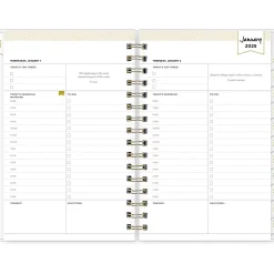 2025 Planners|Blue Sky 2025 Day Designer Rugby Stripe 5" x 8" Daily & Monthly Planner, Plastic Cover, Navy/White (103623-25)