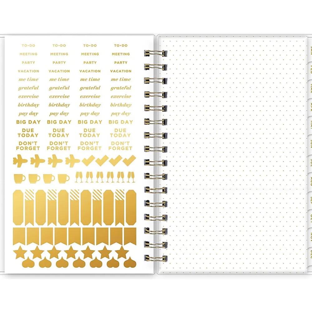 2025 Planners|Blue Sky 2025 Day Designer Rugby Stripe 5" x 8" Daily & Monthly Planner, Plastic Cover, Navy/White (103623-25)