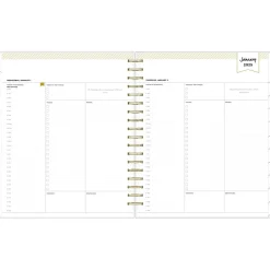 2025 Planners|Blue Sky 2025 Day Designer Rugby Stripe 8" x 10" Daily & Monthly Planner, Plastic Cover, Black/White (148120)