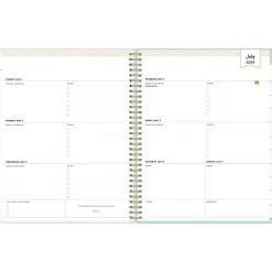 Academic Planners|Blue Sky 2024-2025 Day Designer Secret Garden Mint 8.5" x 11" Academic Weekly & Monthly Planner, Plastic Cover, Multicolor