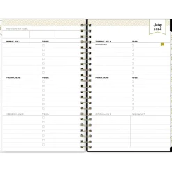 Academic Planners|Blue Sky 2024-2025 Day Designer Somerset Black 5" x 8" Academic Weekly & Monthly Planner, Plastic Cover, Multicolor (144856)