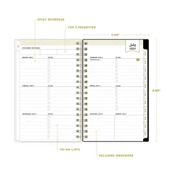 Academic Planners|Blue Sky 2024-2025 Day Designer Somerset Black 3.63