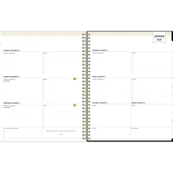 2025 Planners|Blue Sky 2025 Day Designer Swiss Dot 8.5" x 11" Weekly Planner, Plastic Cover, Black/Gold (148134)