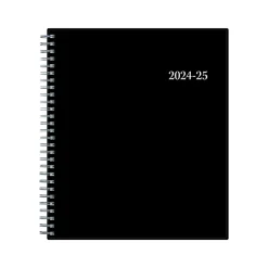 Academic Planners|Blue Sky 2024-2025 Enterprise 8" x 10" Academic Monthly Planner, Plastic Cover, Black (130615-A25)