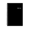Academic Planners|Blue Sky 2024-2025 Enterprise 5" x 8" Academic Weekly & Monthly Planner, Plastic Cover, Black (130611-A25)