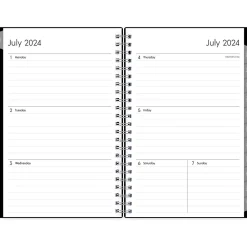 Academic Planners|Blue Sky 2024-2025 Enterprise 5" x 8" Academic Weekly & Monthly Planner, Plastic Cover, Black (130611-A25)