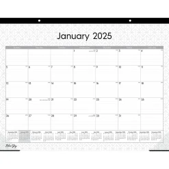 2025 Calendars|Blue Sky 2025 Enterprise 22" x 17" Monthly Desk Pad Calendar, White/Gray (111294-25)