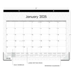 2025 Calendars|Blue Sky 2025 Enterprise 22" x 17" Monthly Desk Pad Calendar, White/Gray (111294-25)