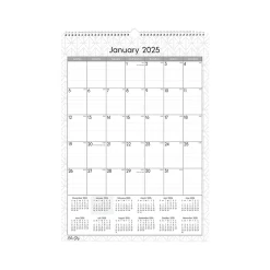 2025 Calendars|Blue Sky 2025 Enterprise 12" x 17" Monthly Wall Calendar, White/Gray (117373-25)