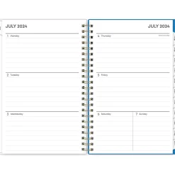 Academic Planners|Blue Sky 2024-2025 Flower Date 5" x 8" Academic Weekly & Monthly Planner, Plastic Cover, Multicolor (147715)