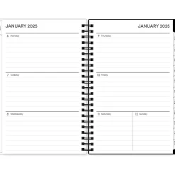 2025 Planners|Blue Sky 2025 Fran 5" x 8" Weekly & Monthly Planner, Plastic Cover, Black/Brown (150541)