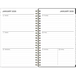 2025 Planners|Blue Sky 2025 Hadley 5" x 8" Weekly & Monthly Planner, Plastic Cover, Gray/White (150782)