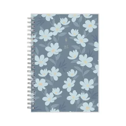 2025 Planners|Blue Sky 2025 inkWELL Press Twilight Blooms 5" x 8" Weekly & Monthly Planner, Plastic Cover, Blue/Yellow (152191)