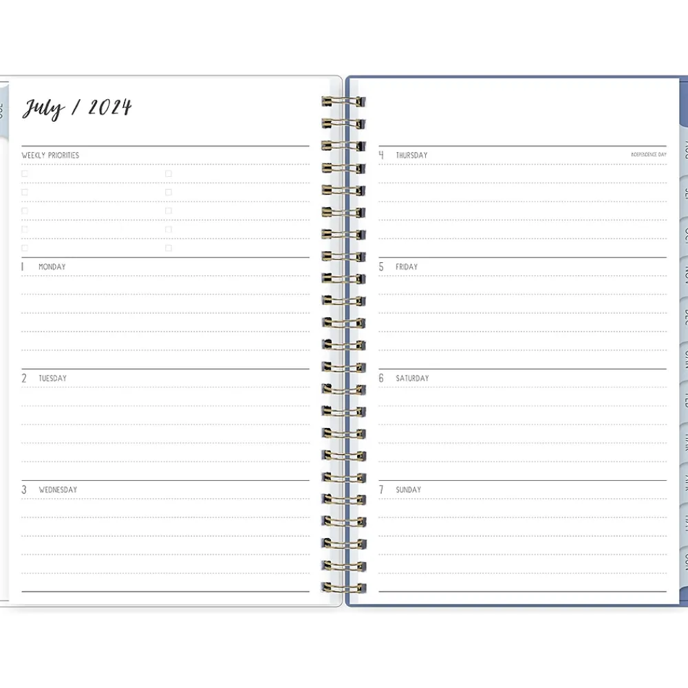 Academic Planners|Blue Sky 2024-2025 Ivory Paper Co Julieanne 5" x 8" Academic Weekly & Monthly Planner, Plastic Cover, Multicolor (146888)