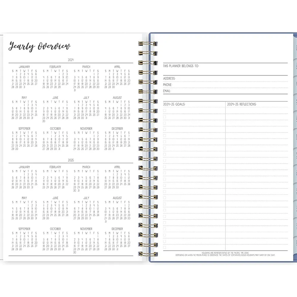 Academic Planners|Blue Sky 2024-2025 Ivory Paper Co Julieanne 5" x 8" Academic Weekly & Monthly Planner, Plastic Cover, Multicolor (146888)