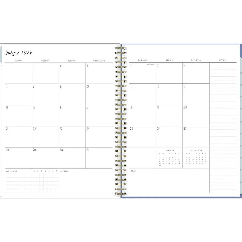 Academic Planners|Blue Sky 2024-2025 Ivory Paper Co Julieanne 8.5" x 11" Academic Weekly & Monthly Planner, Plastic Cover, Multicolor (146880)