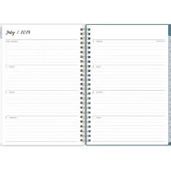 Academic Planners|Blue Sky 2024-2025 Ivory Paper Co Davina 5.87" x 8.6" Academic Weekly & Monthly Planner, Plastic Cover, Cream/Blue (146882)