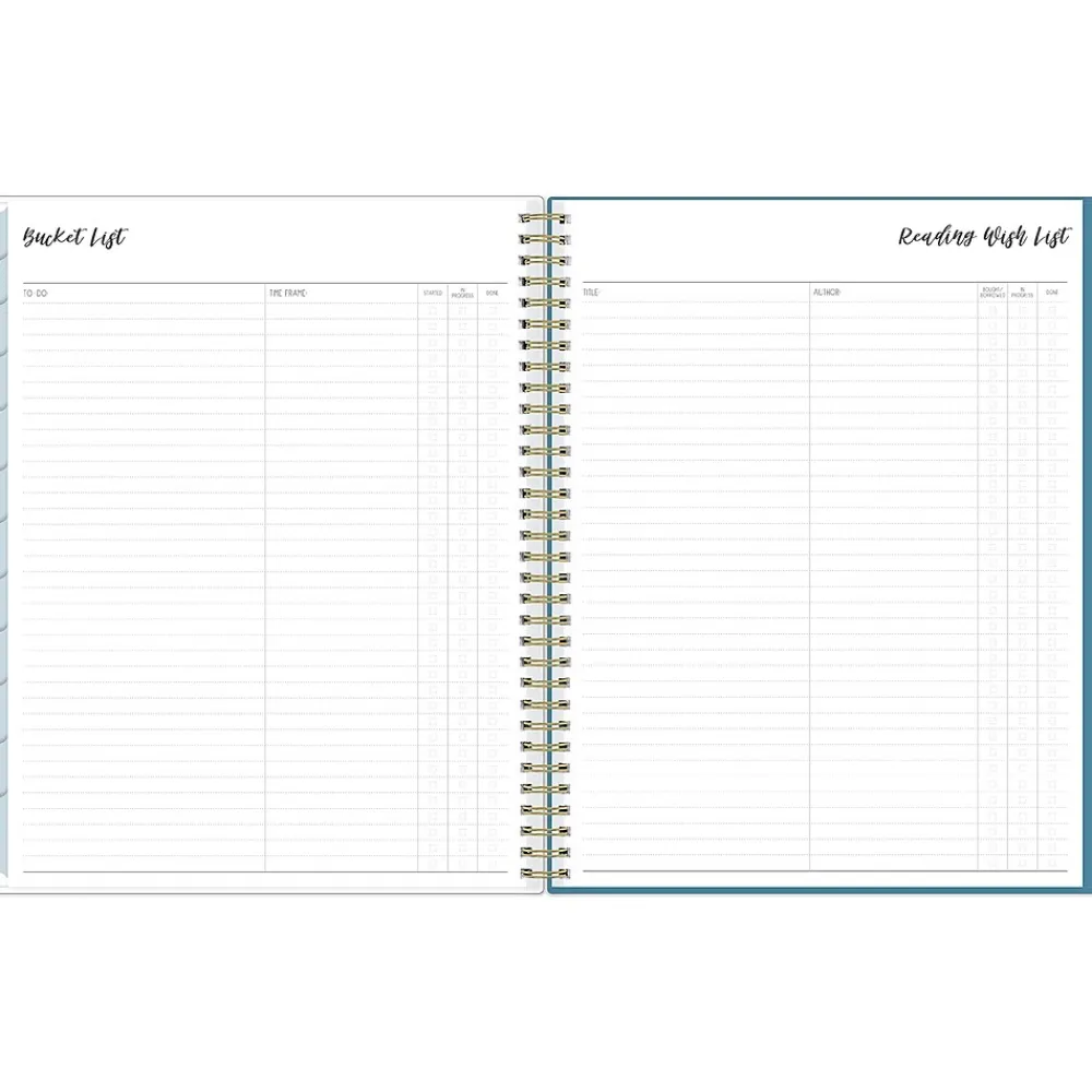Academic Planners|Blue Sky 2024-2025 Ivory Paper Co Davina 8.5" x 11" Academic Weekly & Monthly Planner, Plastic Cover, Cream/Blue (146878)