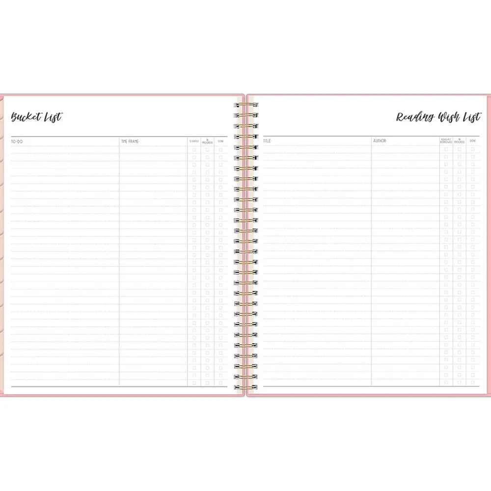 Academic Planners|Blue Sky 2024-2025 Ivory Paper Co Flamingo Pink 8" x 10" Academic Monthly Planner, Plastic Cover (146896)