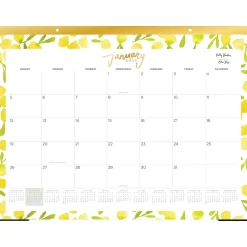 2025 Calendars|Blue Sky 2025 Kelly Ventura Mimosa 22" x 17" Monthly Desk Pad Calendar, Yellow/White (149063-25)