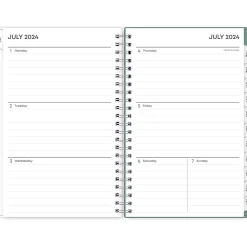 Academic Planners|Blue Sky 2024-2025 Maquilla 5" x 8" Academic Weekly & Monthly Planner, Plastic Cover, Mint Green/White (144966)