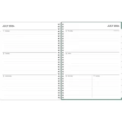 Academic Planners|Blue Sky 2024-2025 Maquilla 8.5" x 11" Academic Weekly & Monthly Planner, Plastic Cover, Green/White (144954)