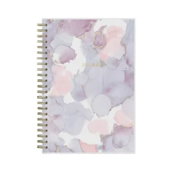 2025 Planners|Blue Sky 2025 Marble Purple 5" x 8" Weekly & Monthly Planner, Plastic Cover, Purple/Pink (148250)
