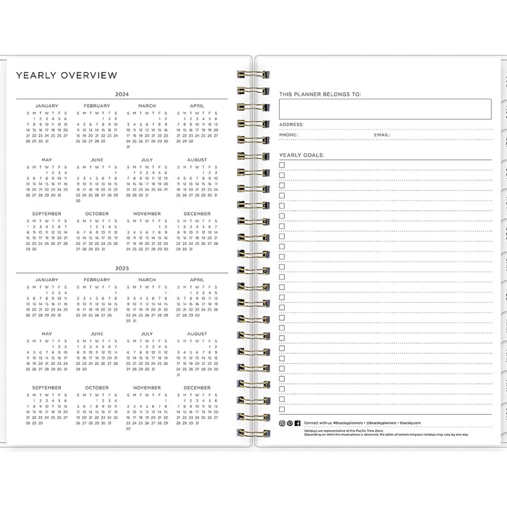 Academic Planners|Blue Sky 2024-2025 Multicolor Smoke 5" x 8" Academic Weekly & Monthly Planner (133682-A25)
