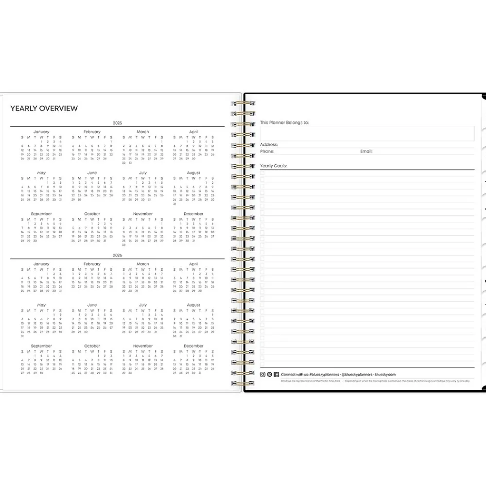 2025 Planners|Blue Sky 2025 Nevaeh 8" x 10" Monthly Planner, Plastic Cover, Multicolor (143947-25)