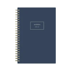 Academic Planners|Blue Sky 2024-2025 Pucker 5" x 8" Academic Weekly & Monthly Planner, Plastic Cover, Navy (146765)