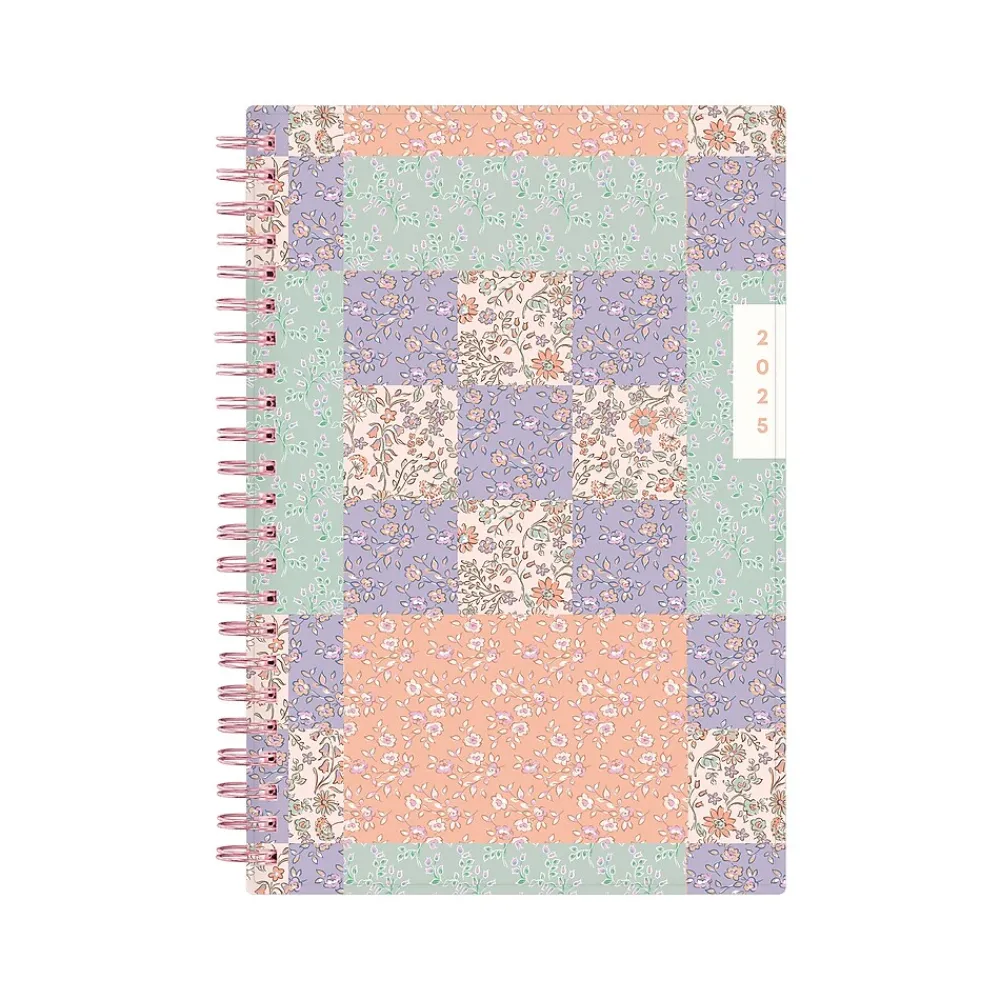 2025 Planners|Blue Sky 2025 Quilted Garden 5" x 8" Weekly & Monthly Planner, Plastic Cover, Multicolor (152480)