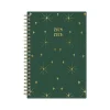 Academic Planners|Blue Sky 2024-2025 Shining Sky 5" x 8" Academic Weekly & Monthly Planner, Plastic Cover, Green/Gold (150003)