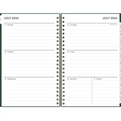 Academic Planners|Blue Sky 2024-2025 Shining Sky 5" x 8" Academic Weekly & Monthly Planner, Plastic Cover, Green/Gold (150003)