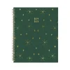 Academic Planners|Blue Sky 2024-2025 Shining Sky 8.5" x 11" Academic Weekly & Monthly Planner, Plastic Cover, Dark Green/Gold (150002)