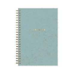 Academic Planners|Blue Sky 2024-2025 Splatter Dot Jade 5" x 8" Academic Weekly & Monthly Planner, Plastic Cover, Mint/Gold (149044-A25)