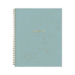 Academic Planners|Blue Sky 2024-2025 Splatter Dot Jade 8.5" x 11" Academic Weekly & Monthly Planner, Plastic Cover, Mint/Gold (149043-A25)