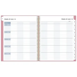 Academic Planners|Blue Sky 2024-2025 Teacher Lesson 8.5" x 11" Academic Weekly & Monthly Planner, Plastic Cover, Pink (145032)