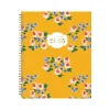 Academic Planners|Blue Sky 2024-2025 The House That Lars Built Yellow Floral 8.5" x 11" Academic Weekly & Monthly Planner, Plastic Cover