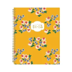 Academic Planners|Blue Sky 2024-2025 The House That Lars Built Yellow Floral 8.5" x 11" Academic Weekly & Monthly Planner, Plastic Cover