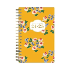 Academic Planners|Blue Sky 2024-2025 The House That Lars Built Yellow Floral 3.63" x 6.13" Academic Weekly & Monthly Planner, Plastic Cover