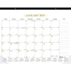 2025 Calendars|Blueline 2025 Colorful 22" x 17" Monthly Desk Pad Calendar, White/Gold (100024-25)