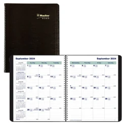 2025 Planners|Blueline 2025 Plan & Link 7.25" x 9.25" Monthly Planner, Faux Leather Cover, Black (C1200.81T)