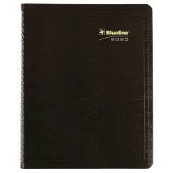2025 Planners|Blueline 2025 Plan & Link 7.25" x 9.25" Monthly Planner, Faux Leather Cover, Black (C1200.81T)