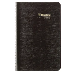 2025 Planners|Blueline 2025 Plan & Link 5" x 8" Weekly Appointment Book, Faux Leather Cover, Black (C5075.81T)